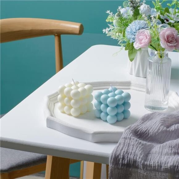 Bubble Candle - Cube Soy Wax Candles, Home Decor Candle, Scented Candle Set 2 - Picture 5 of 7